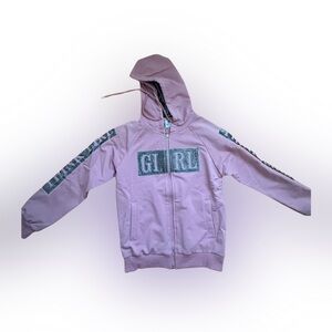 Lavender Hoodie with Blue Accents